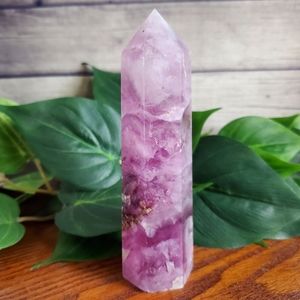 Large Watermelon Fluorite Crystal Point Tower #4